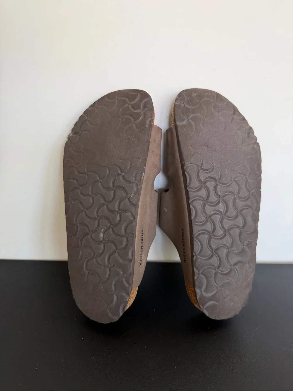 Birkenstock Arizona Brown Two Strap Sandals Estimated Size 43 Well Worn